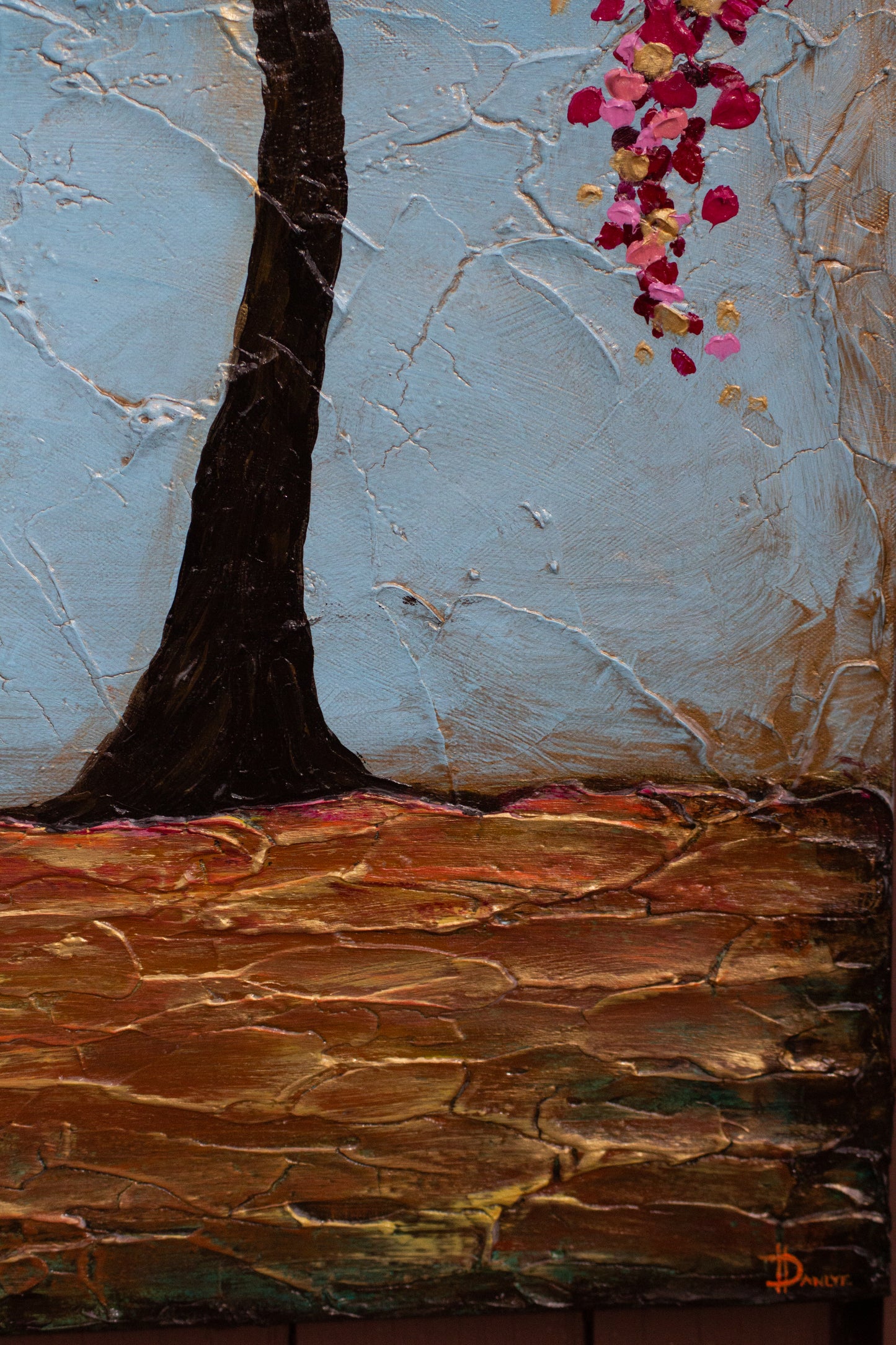 Spring Eternal 18"x36" Spring Tree Impasto Painting (Tall Painting)