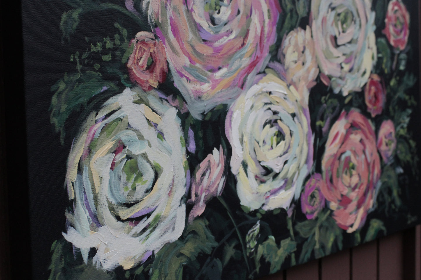 Then I Chose 36"x24" Spring Flower Textured Painting w/ Beautiful Abstract Ranunculus