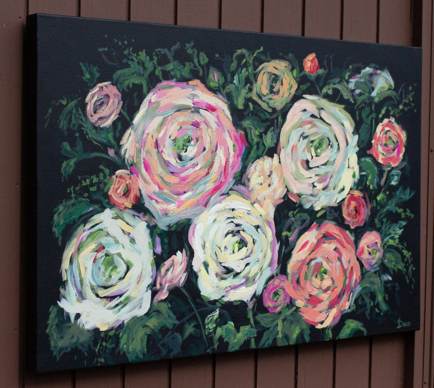 Then I Chose 36"x24" Spring Flower Textured Painting w/ Beautiful Abstract Ranunculus