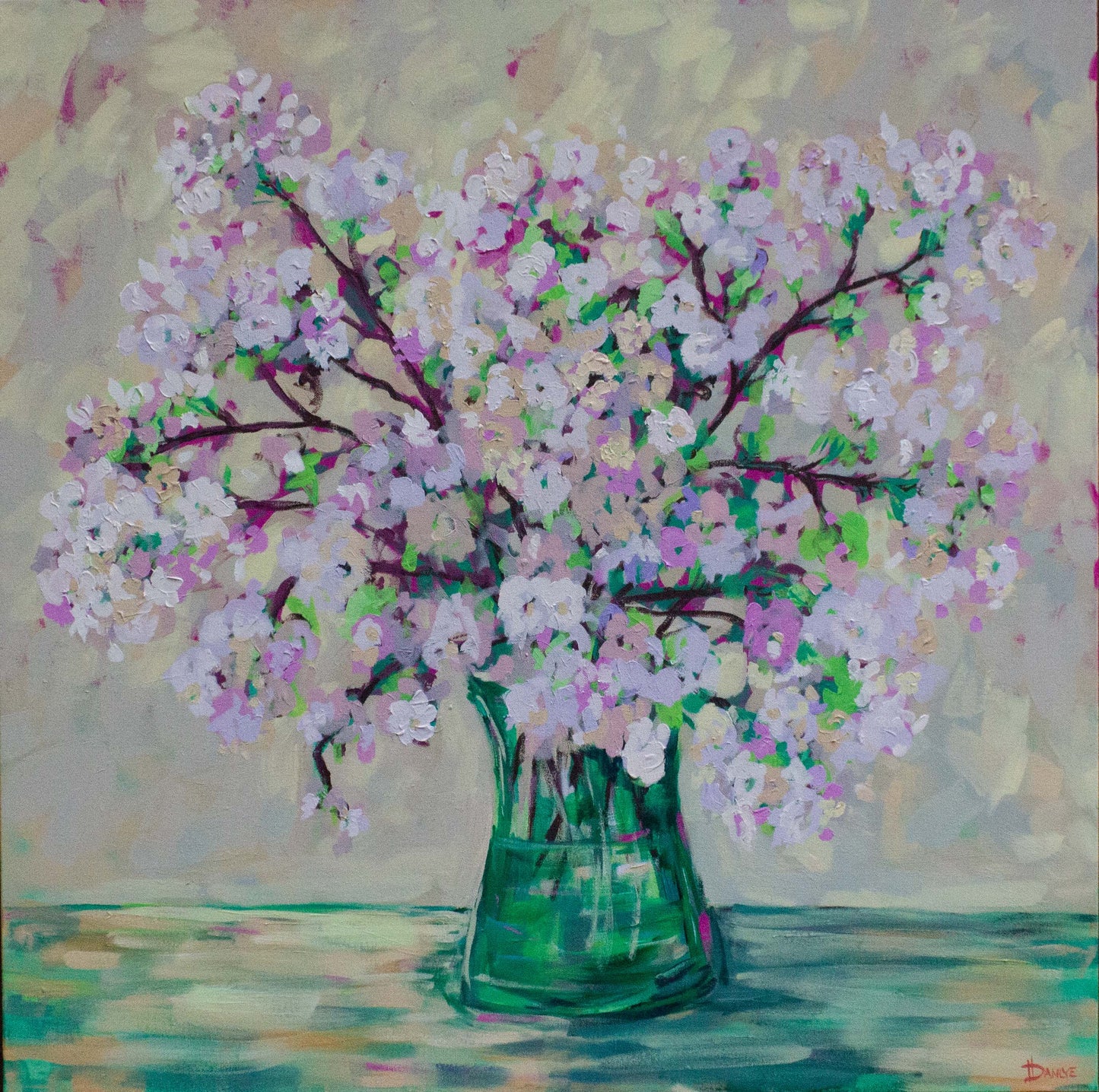 Vibrance 36"x36" Large Spring Branch Painting on Canvas