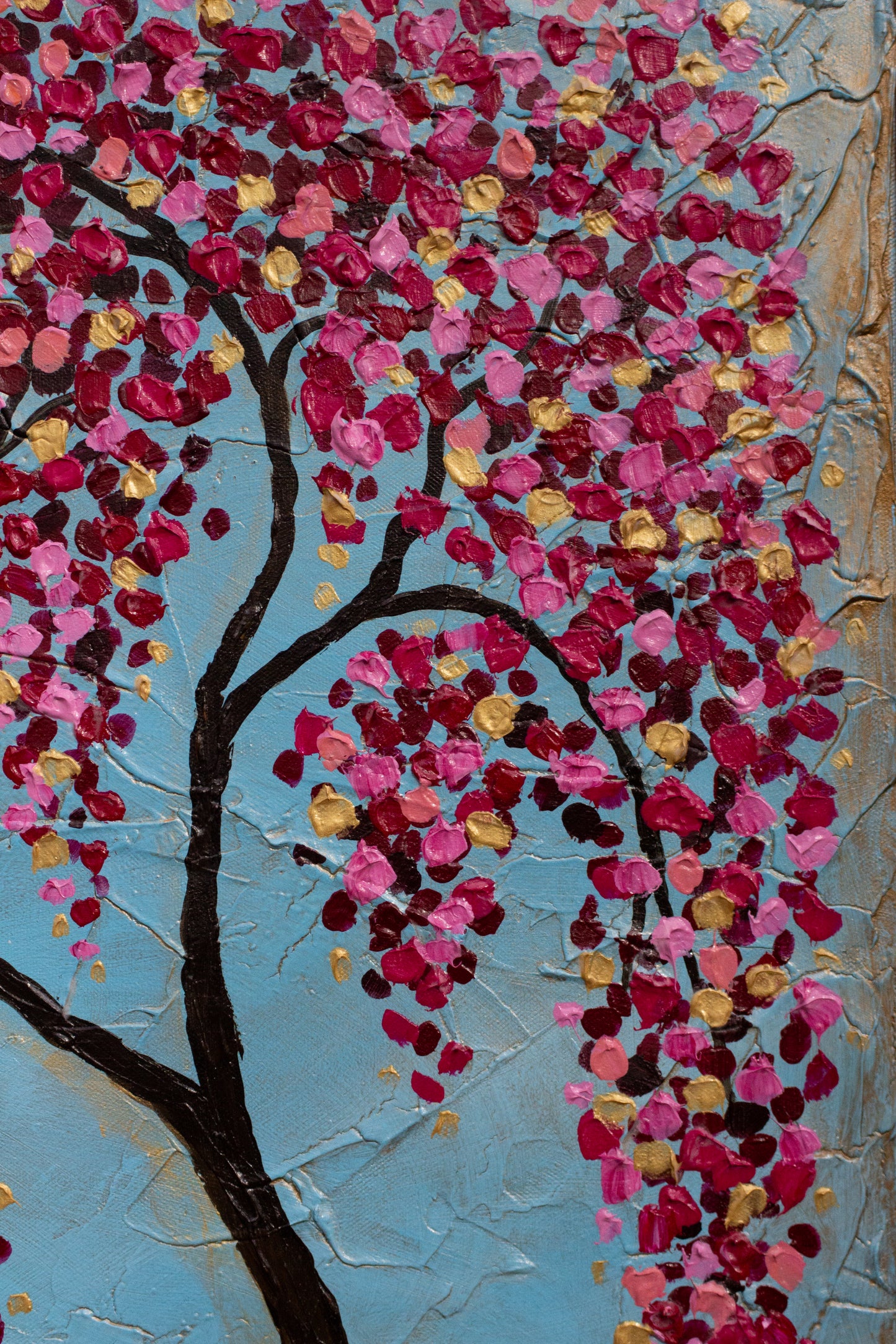 Spring Eternal 18"x36" Spring Tree Impasto Painting  (Tall Painting)