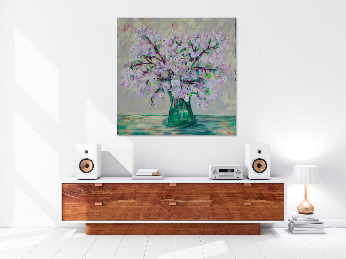 Vibrance 36"x36" Large Spring Branch Painting on Canvas