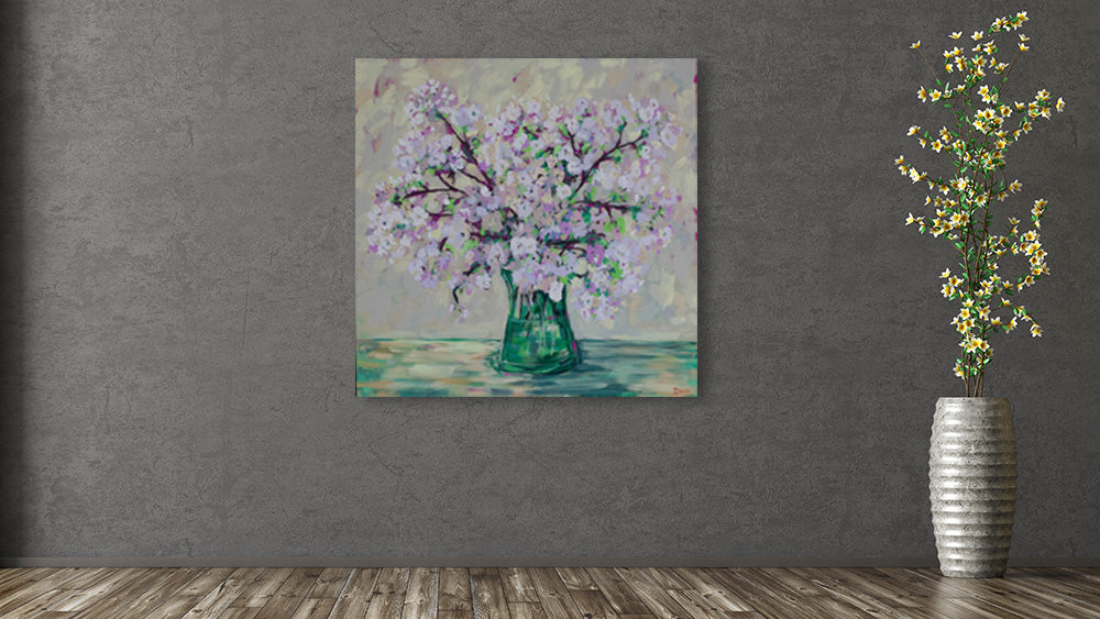 Vibrance 36"x36" Large Spring Branch Painting on Canvas